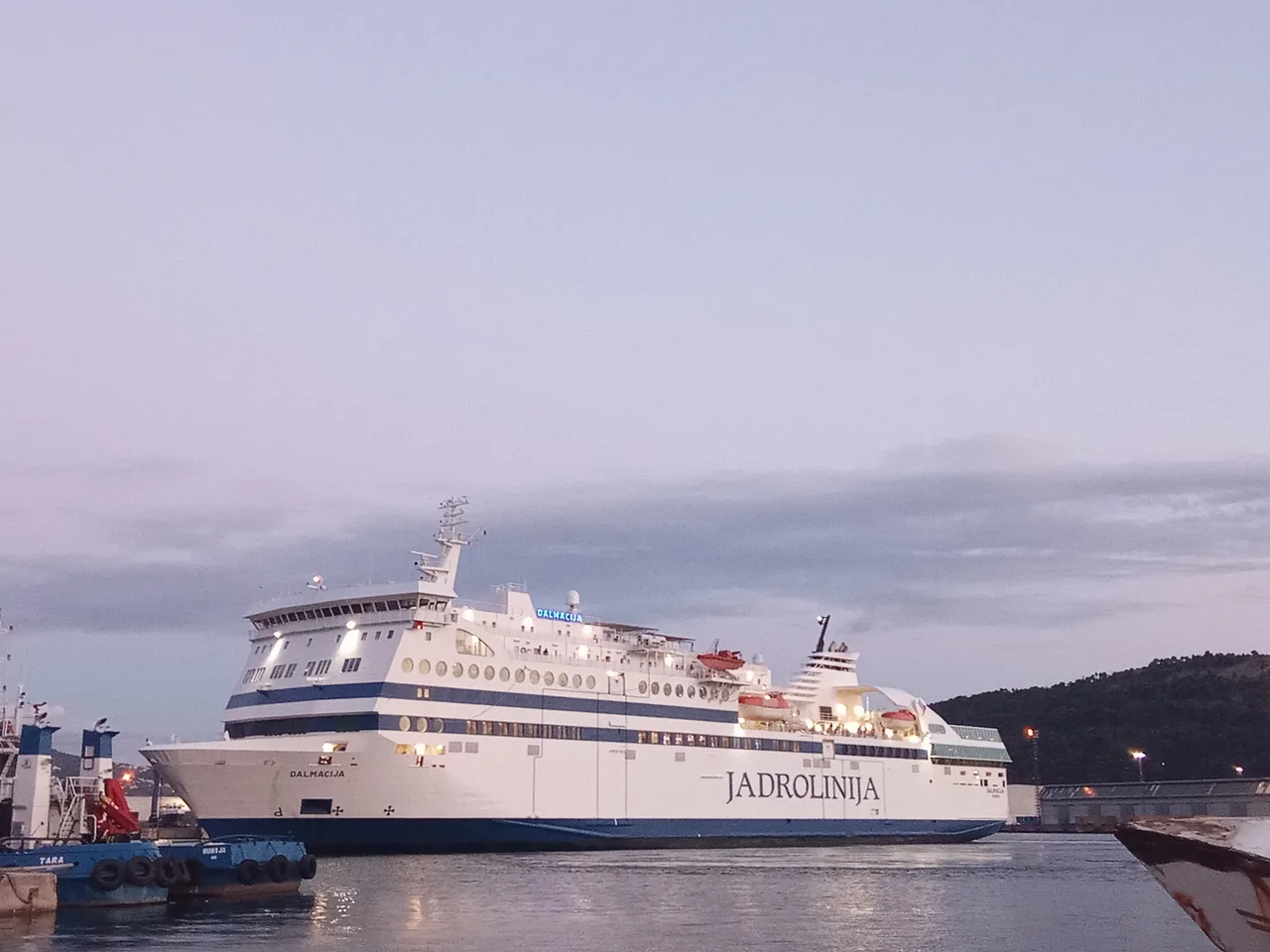 The Jadrolinija ferry Dalmacija moored at a quay