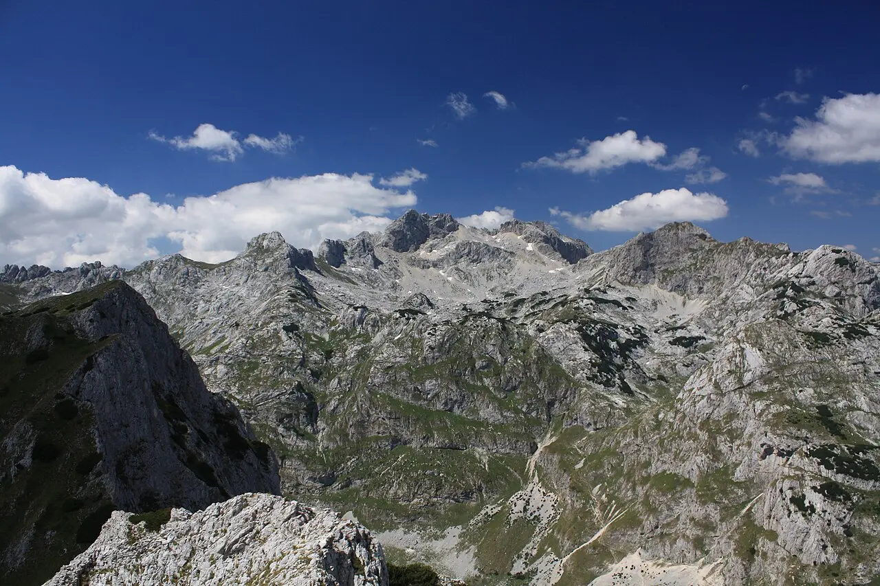Bobotov Kuk, the sharp limestone summit of Durmitor at 2,523 metres, Montenegro