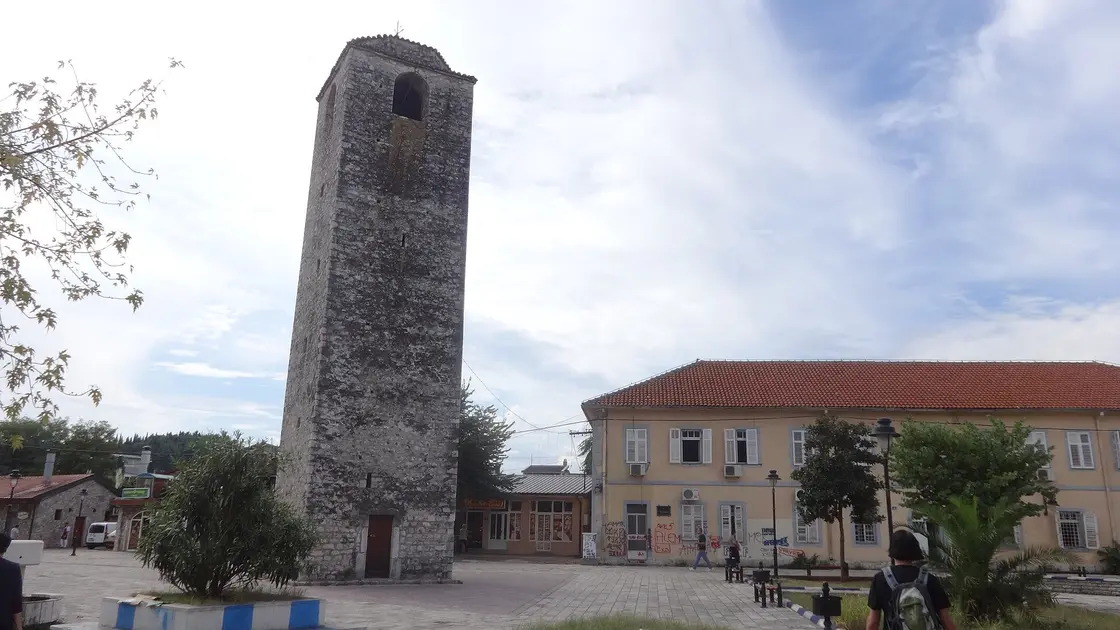 Ottoman clock tower Sahat Kula and surrounding old buildings in Podgorica
