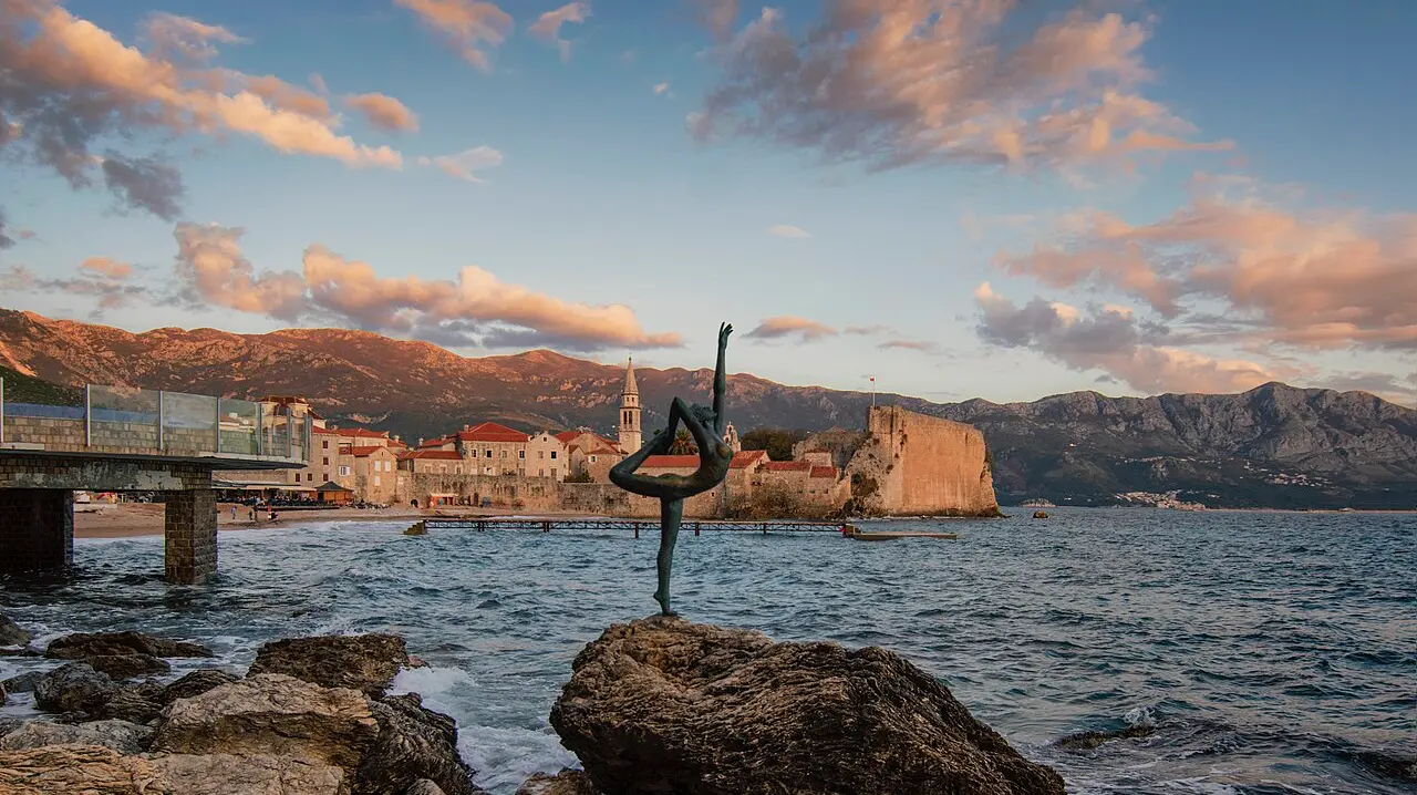 Budva Old Town and the Adriatic coast in Montenegro