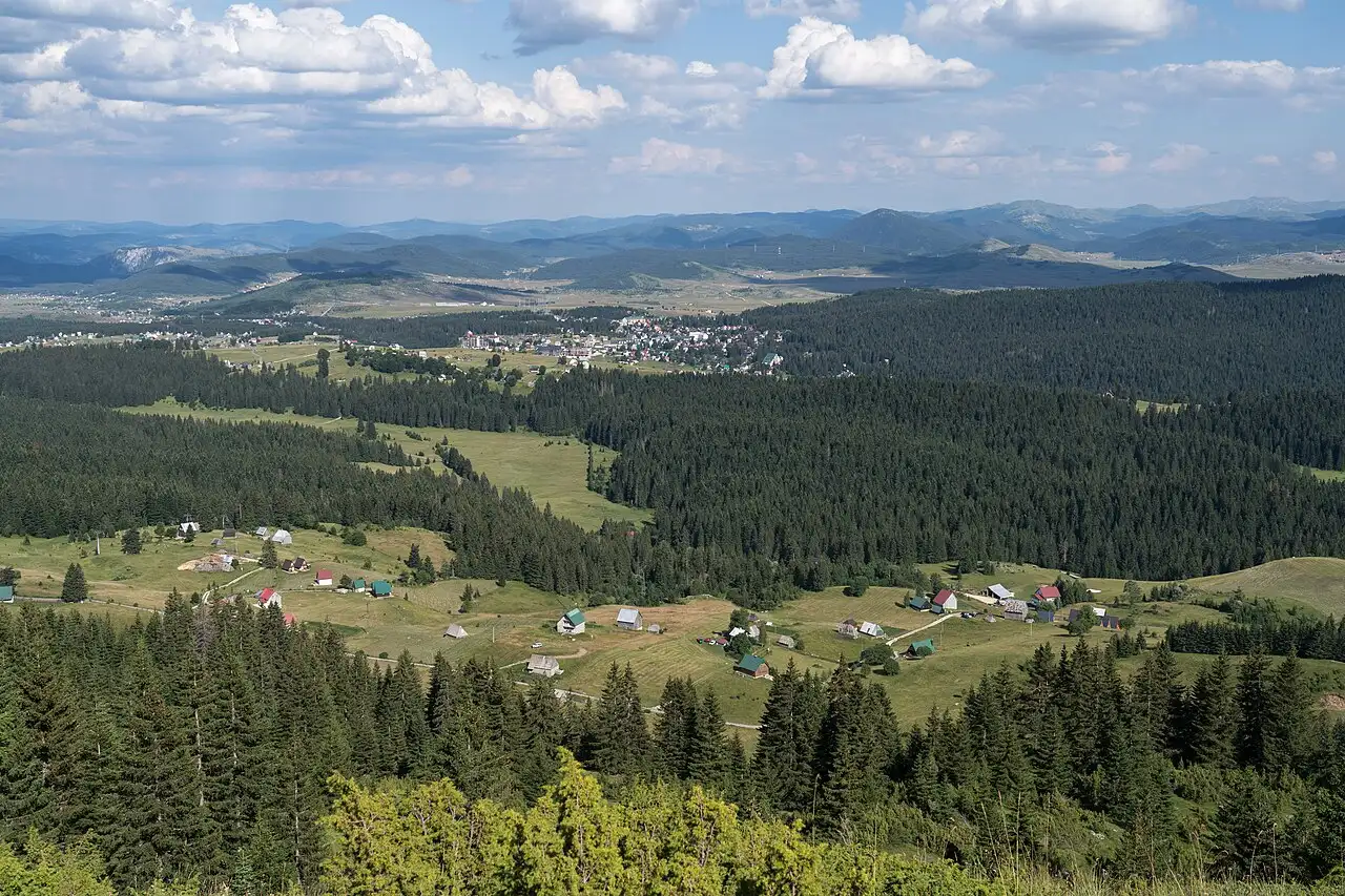 High Durmitor ridges above green summer slopes