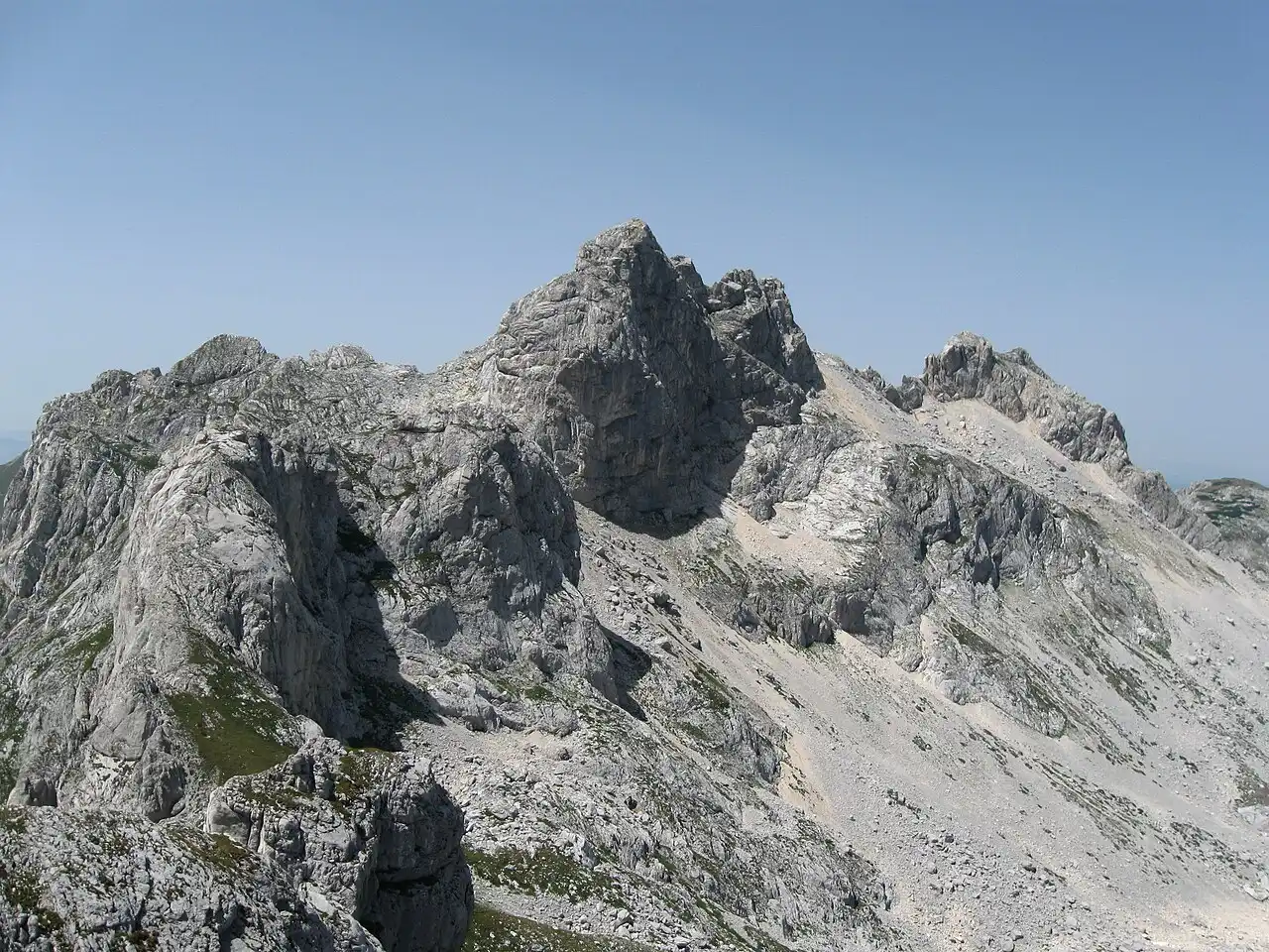 The rocky peaks of Bobotov Kuk in Durmitor National Park, northern Montenegro