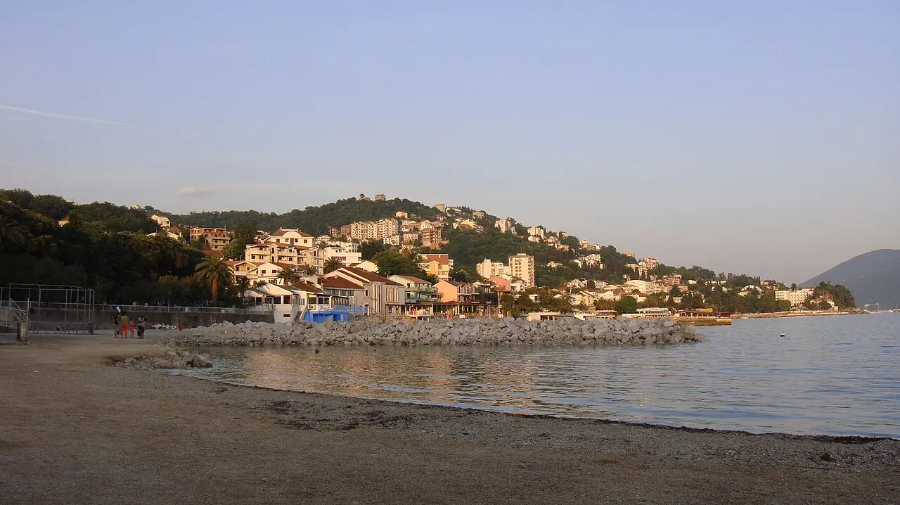 Herceg Novi waterfront promenade with bay views