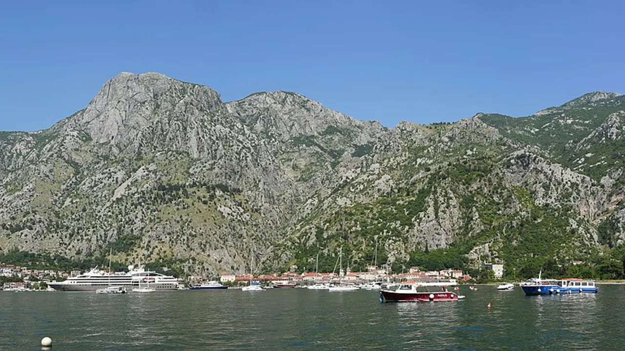 Wide panorama of Kotor and the Bay of Kotor, Montenegro