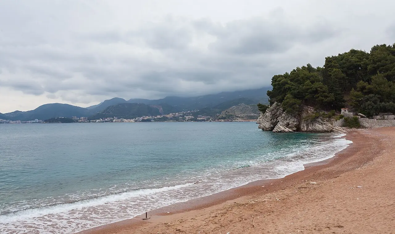 Sveti Stefan islet and beaches on the Budva Riviera