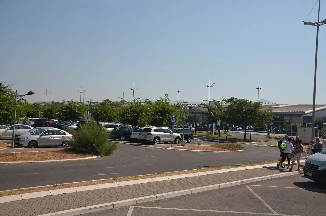 The terminal building at Podgorica Airport in Montenegro