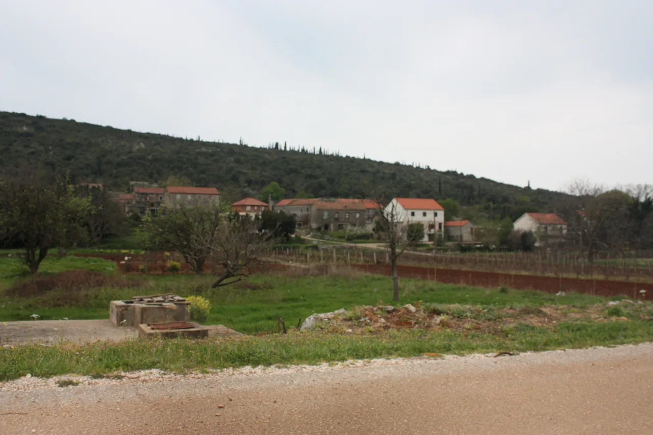 The stone houses and vineyards of the hamlet of Vitaljina in Konavle, Croatia, near the second Montenegro border crossing