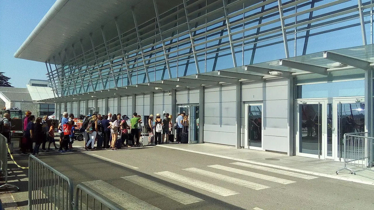 Podgorica Airport terminal and apron, where many visitors first look for a local SIM