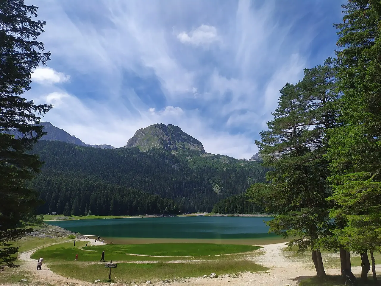 The Black Lake (Crno jezero) below the Durmitor peaks in northern Montenegro