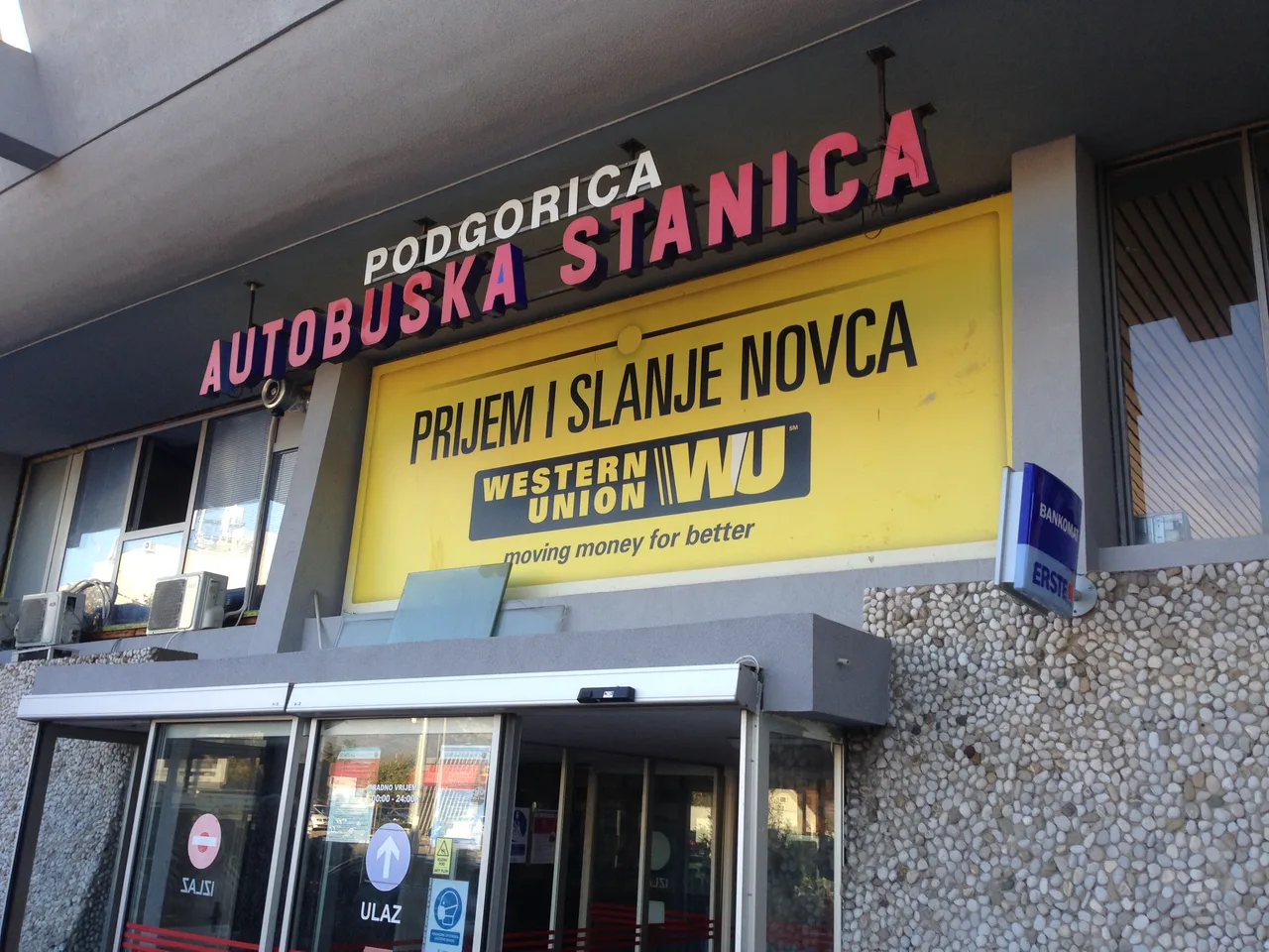 Podgorica's main bus station, the departure point for coaches to Kotor and the coast, Montenegro